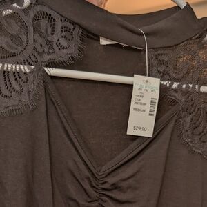 Black Lace Long Sleeve Top